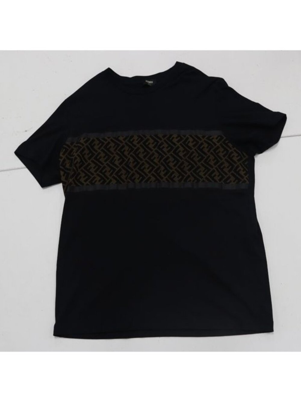 Fendi T-Shirt Short Sleeve Cotton Top IT Black Color Apa Ako Abc